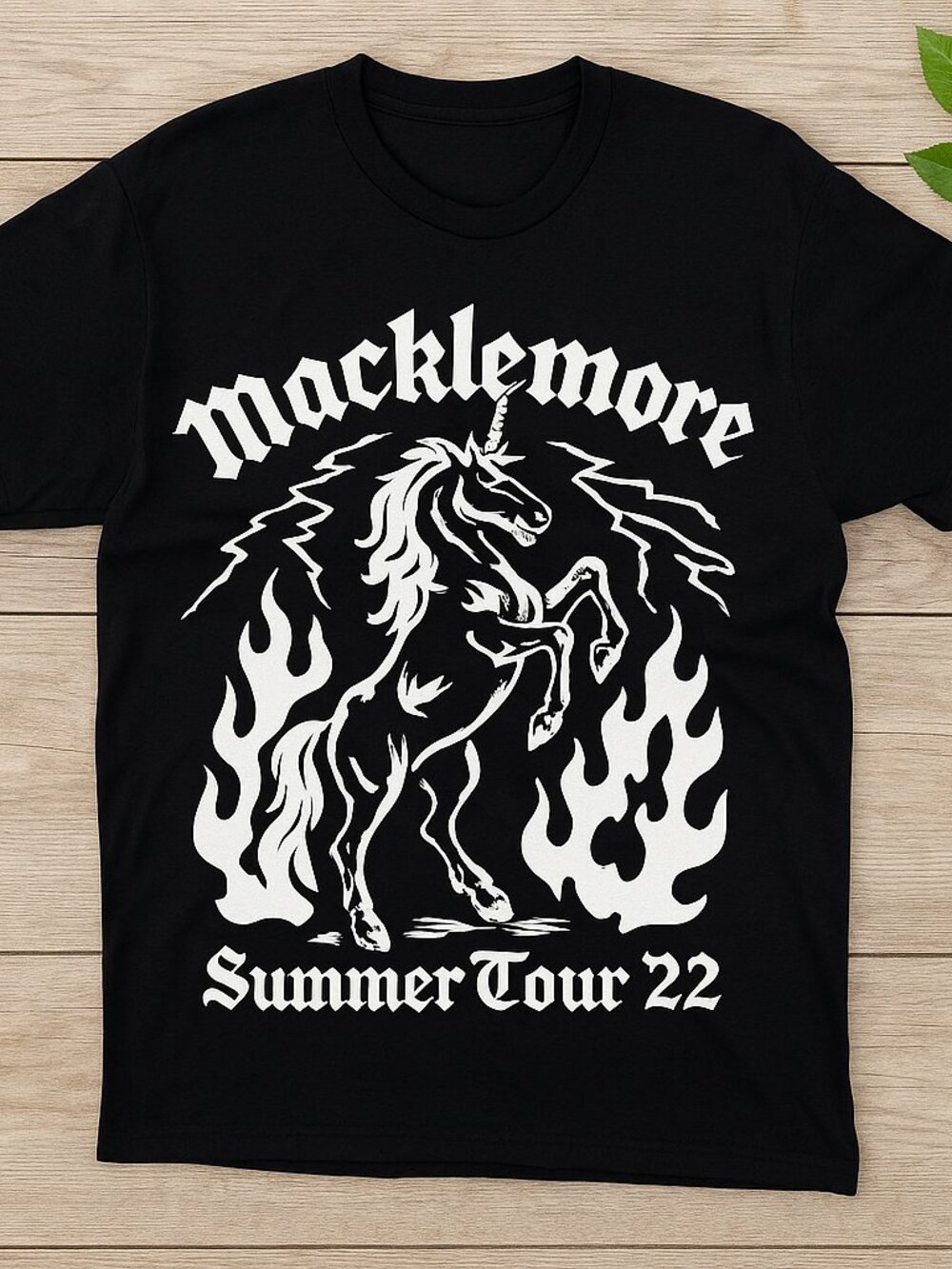 Black Macklemore Unicorn Summer Tour Graphic Tee